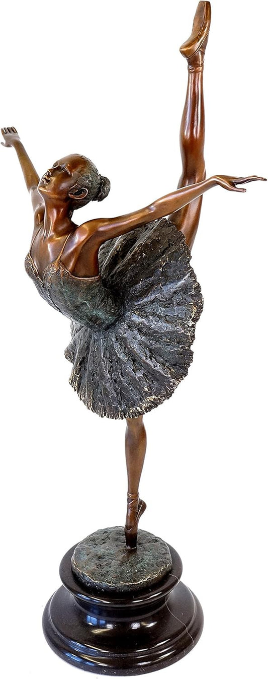 Kunst & Ambiente - Figure of a Dancer - Contemporary Art Sculpture - Ballerina by Edgar Degas - Large Bronze Figurine - Height: 59.5 cm - House and Garden Statues